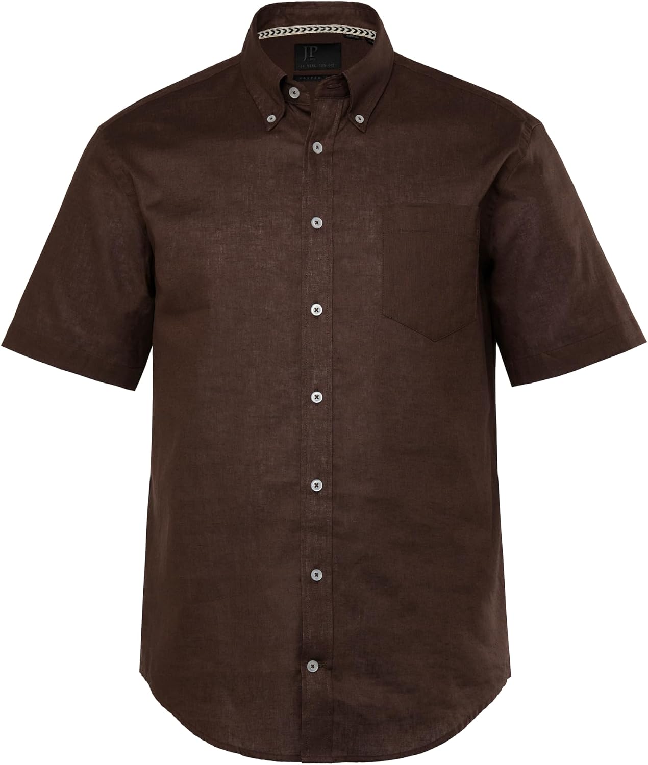 Detalle de Chemise JP 1880 en Lin Mélangé – Manches courtes, coupe Modern Fit, jusqu'au 8 XL