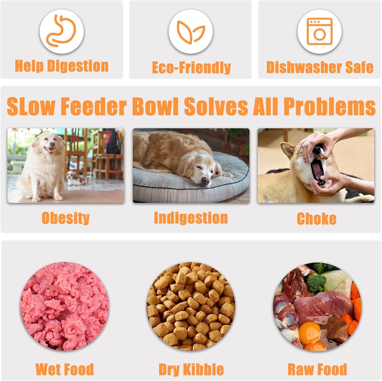 Detalle de Slow Feeder Dog Bowl Large, 27cm – Anti-Choking Puzzle Dish for Healthier Eating