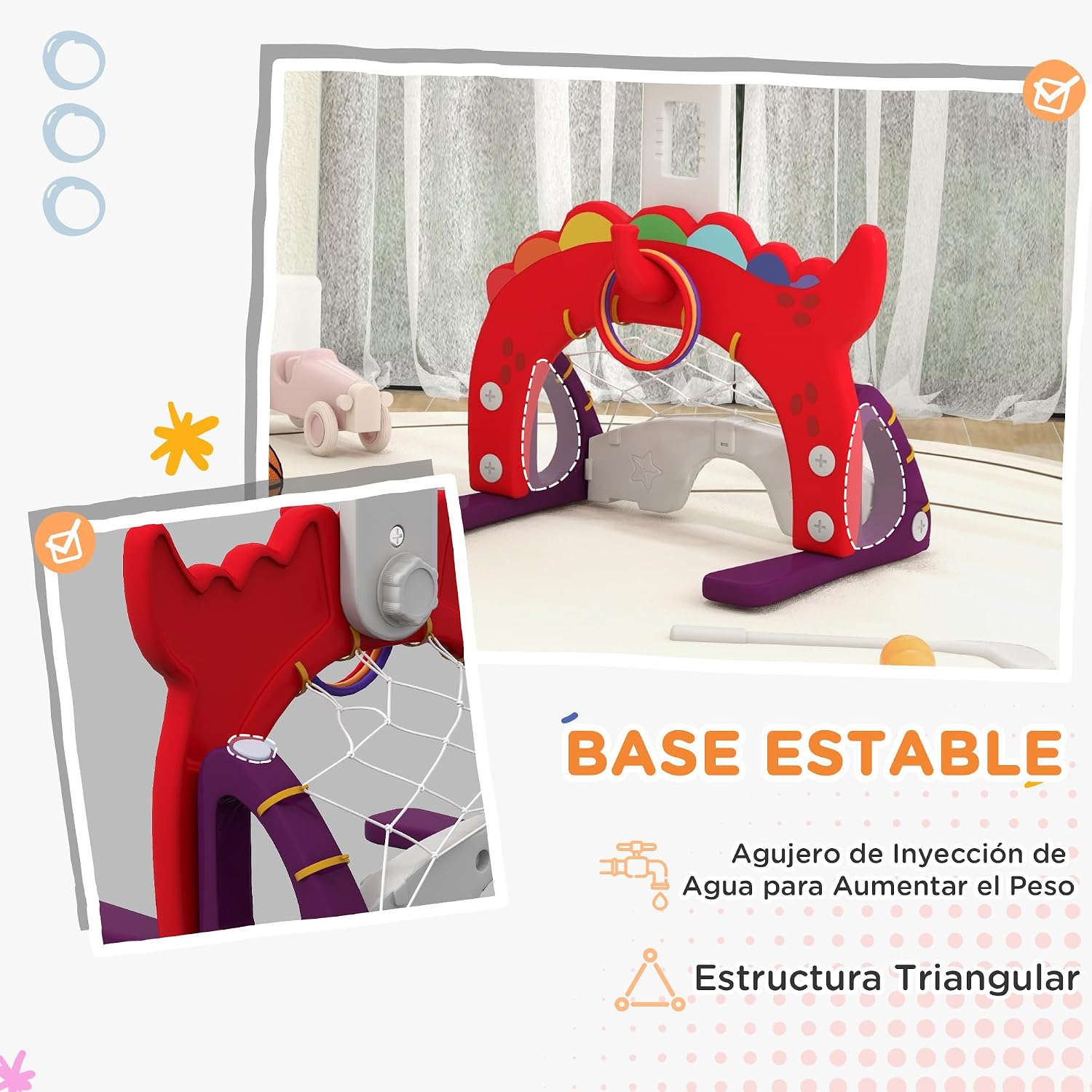 Thumbnail 5 de AIYAPLAY Canasta de Baloncesto Infantil 5 en 1 96‑130 cm