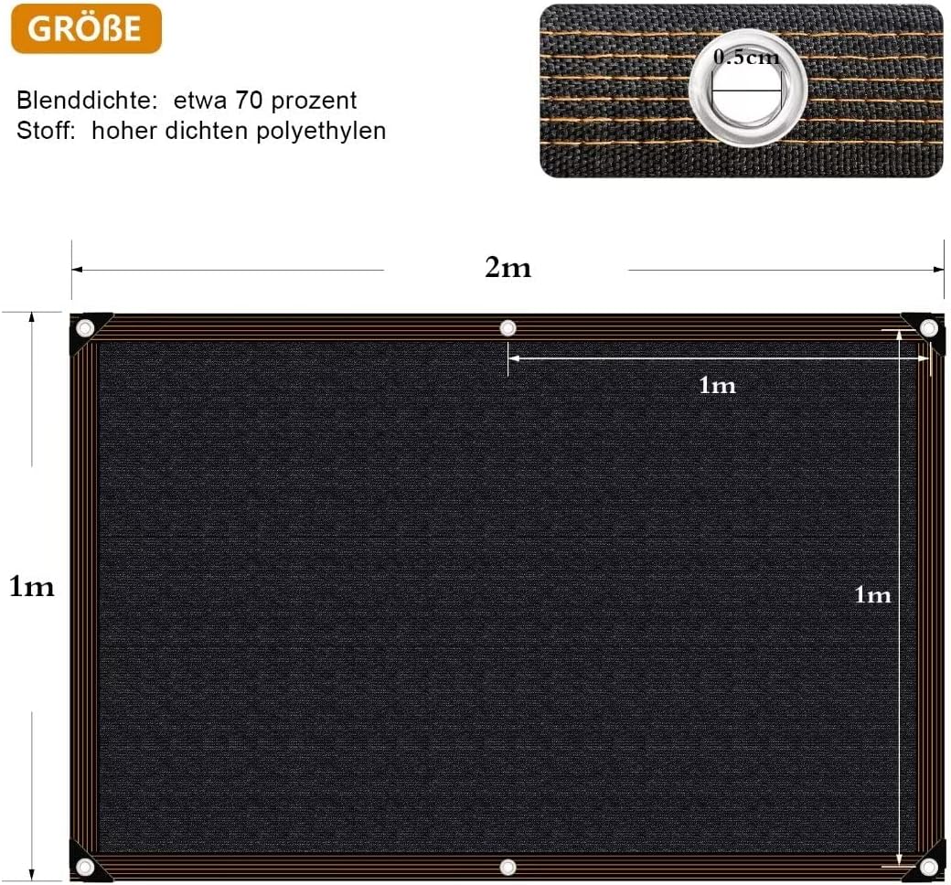 Detalle 2 de Schattierungsnetz 1x2 m – 70–90% Schatten, UV-beständig, vielseitig einsetzbar