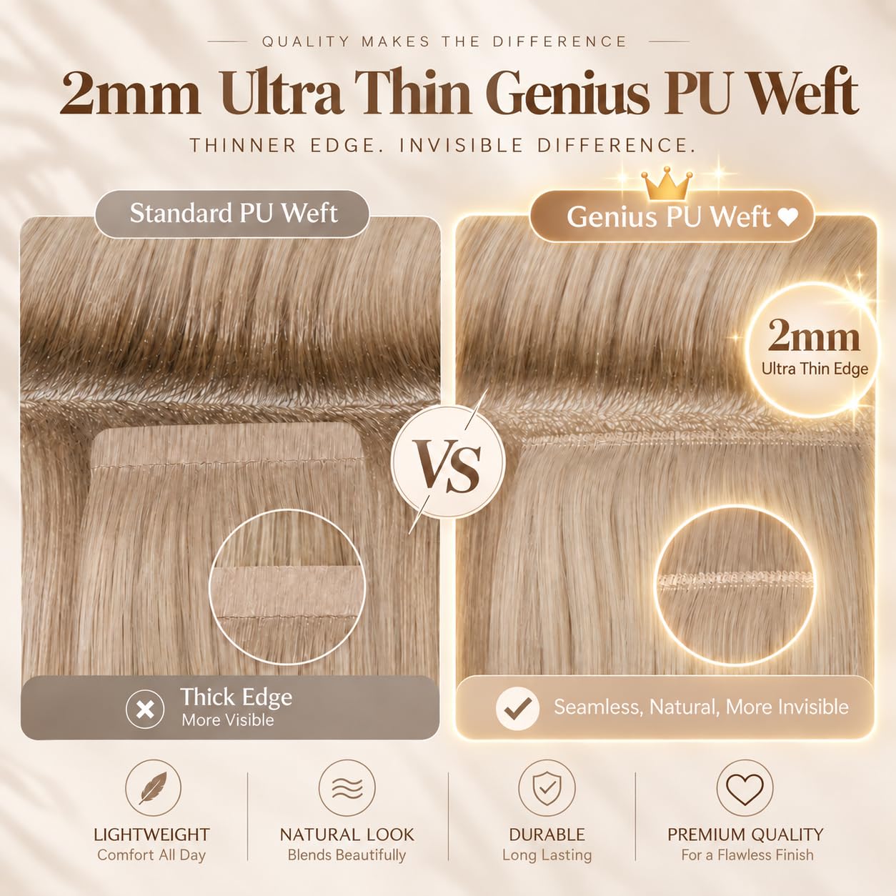Detalle de Ve Sunny Hair Extensions Real Human Hair 24 Inch Genius Clip-In Extensions in Platinum Blonde