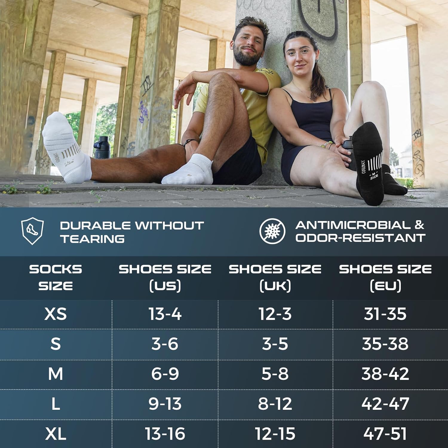 Thumbnail 5 de Coolmax Anti-Blister Cushioned Running Socks with Ankle Compression (3 Pairs) for Women and Men