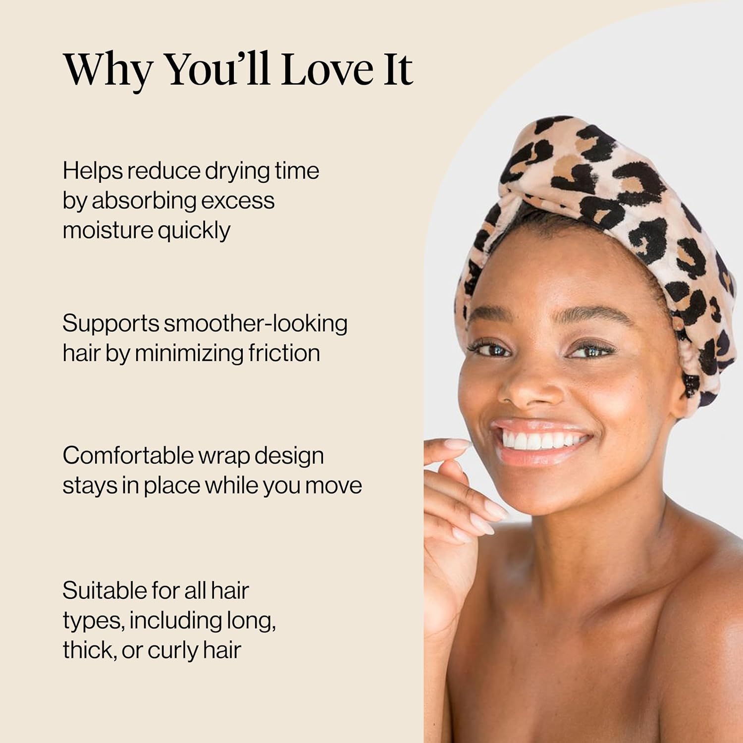 Thumbnail 4 de Kitsch Microfiber Hair Towel Wrap for Women – Leopard