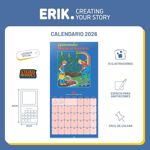 Thumbnail 2 de Grupo Erik Calendario 2026 Steven Rhodes 30x30 cm 📅