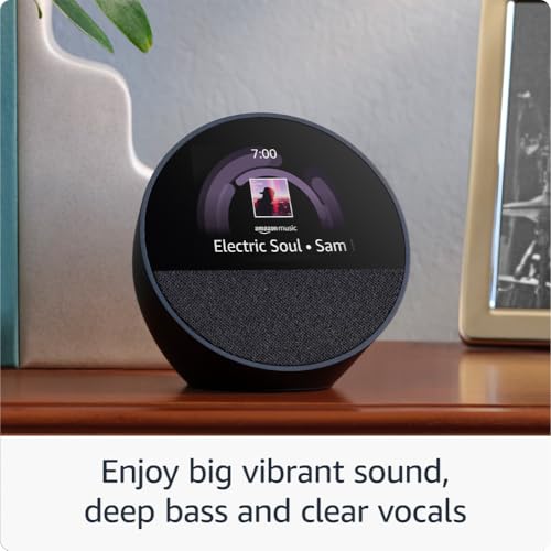 Thumbnail 3 de Echo Spot (Newest Gen) – Smart Alarm Clock with Alexa, Black
