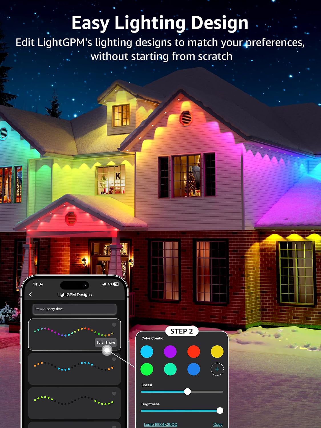 Thumbnail 4 de Lepro EE1-30 AI Permanent Outdoor Lights, 50 ft RGB+IC, Dual Output