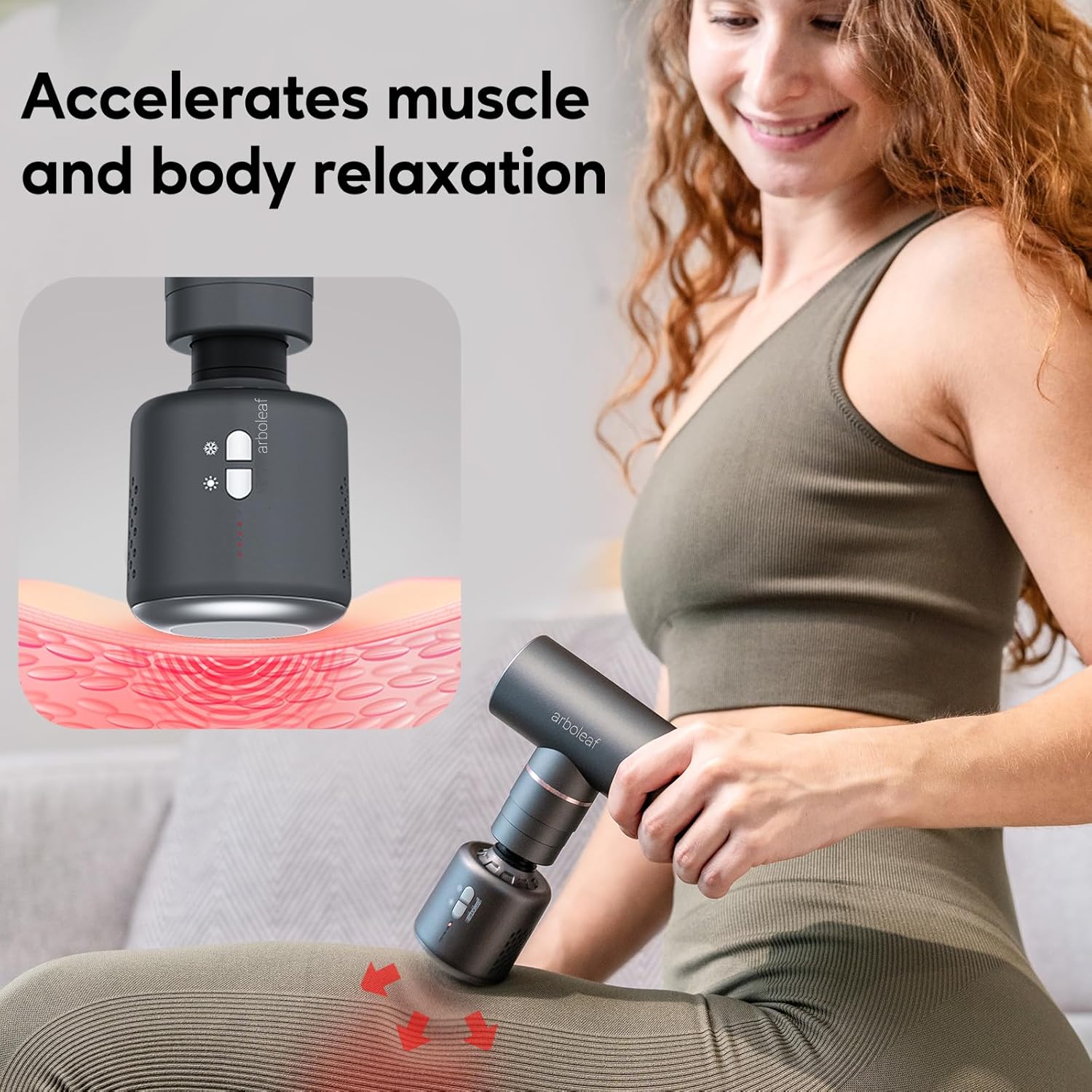 Thumbnail 2 de Arboleaf Mini Massage Gun with Heat and Cold (up to 45°C hot / 8°C cold) with carrying case