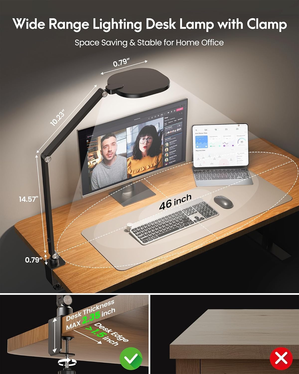 Detalle 2 de LitONES LED Desk Lamp with Clamp for Home Office
