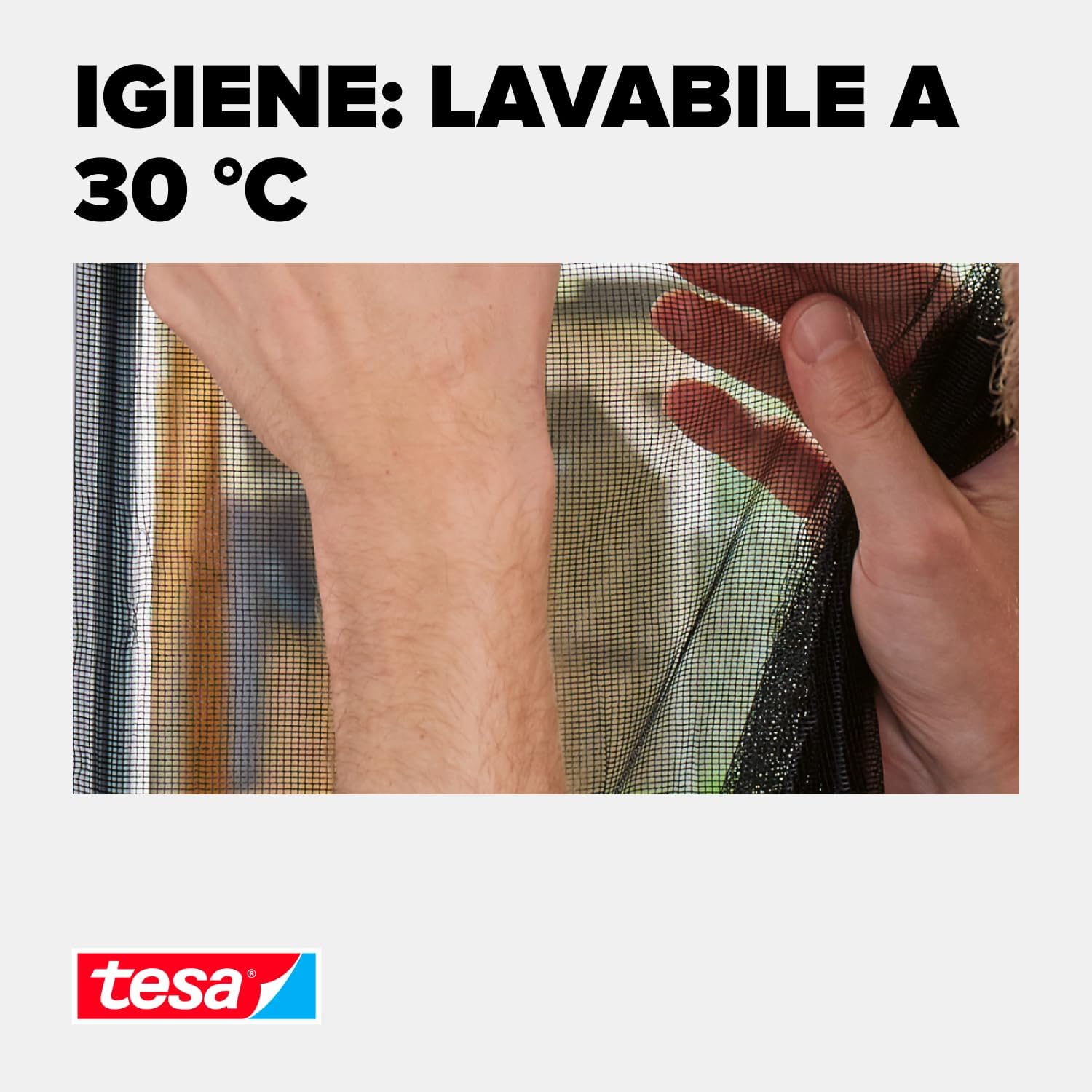 Detalle 2 de tesa Insect Stop Hook & Loop Comfort zanzariera per finestre con nastro a strappo rimovibile 170 x 180 cm, bianco