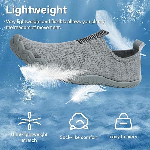 Detalle de Ziitop Unisex Zapatos Descalzos Barefoot para Playa y Actividades Acuáticas – Gris 43EU