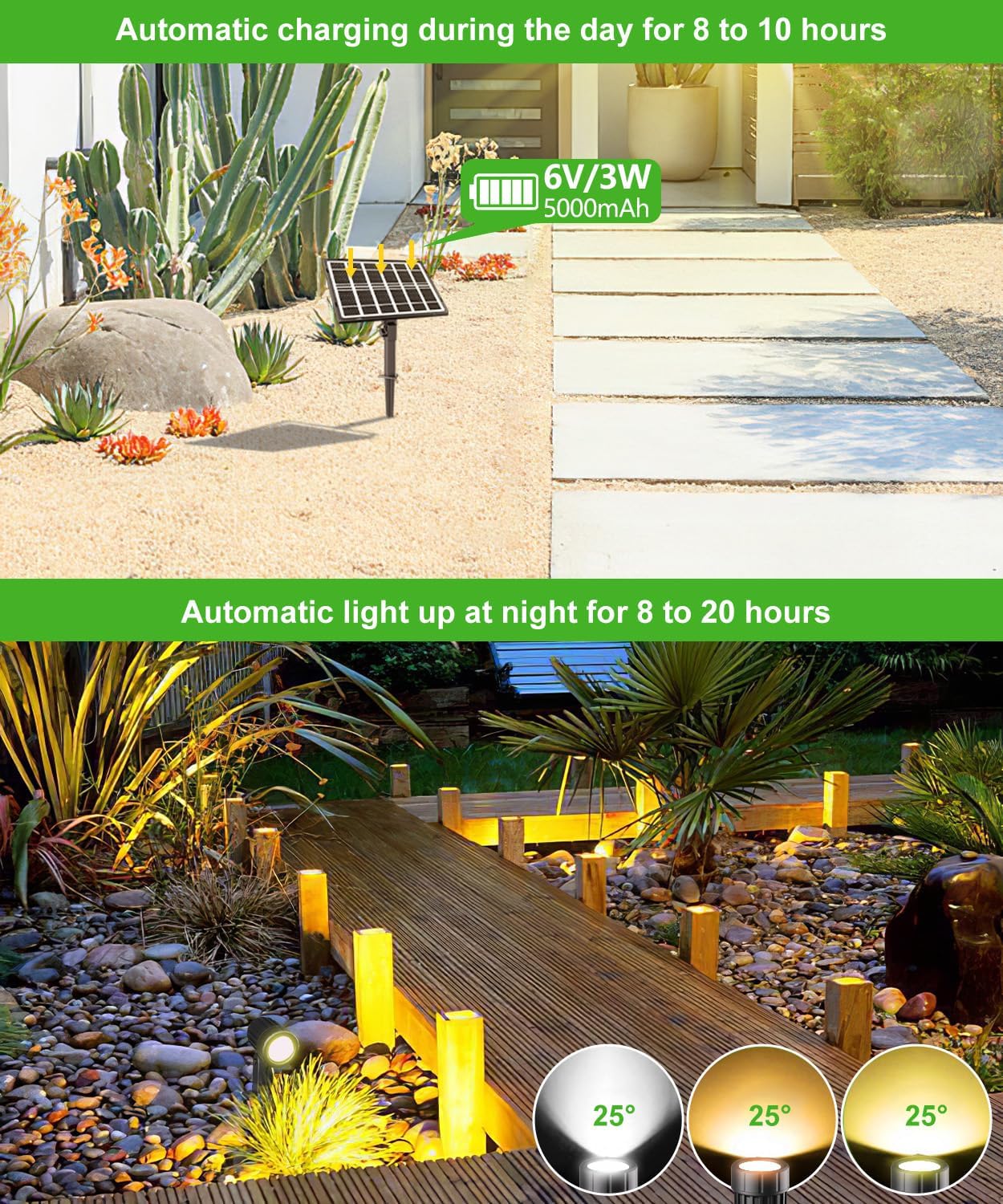 Thumbnail 1 de CLY faretto solare da giardino con telecomando, IP66, 2700/4000/6000 K e timer