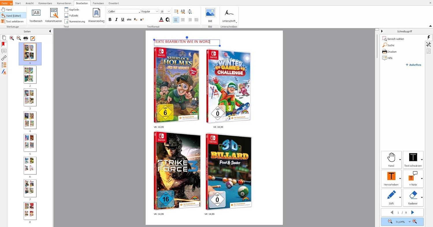 Detalle de PDF Director 3 Plus für Windows: PDFs bearbeiten, konvertieren, kommentieren und schwärzen