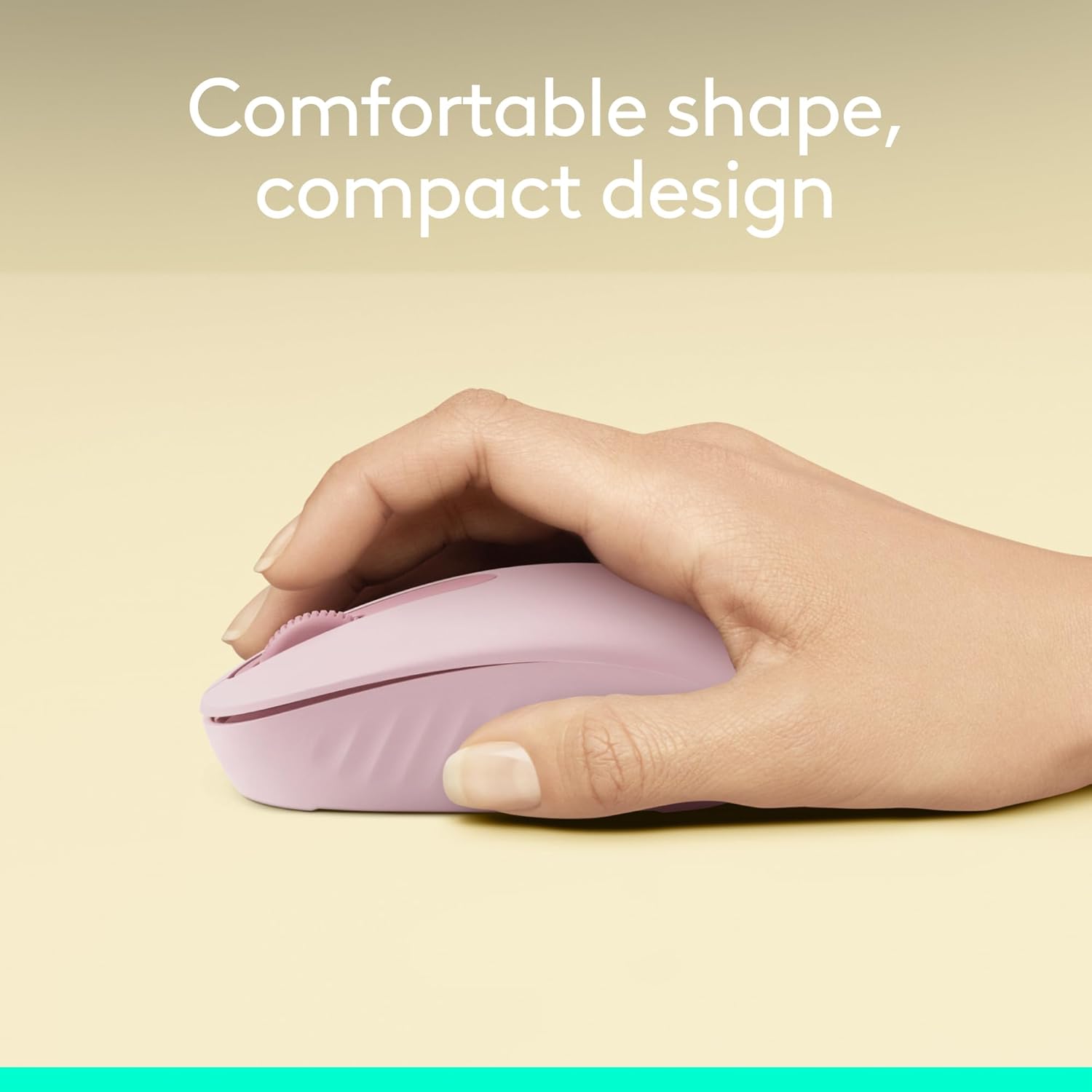 Detalle de Logitech M196 Compact Bluetooth Mouse, Rose, Ambidextrous Design