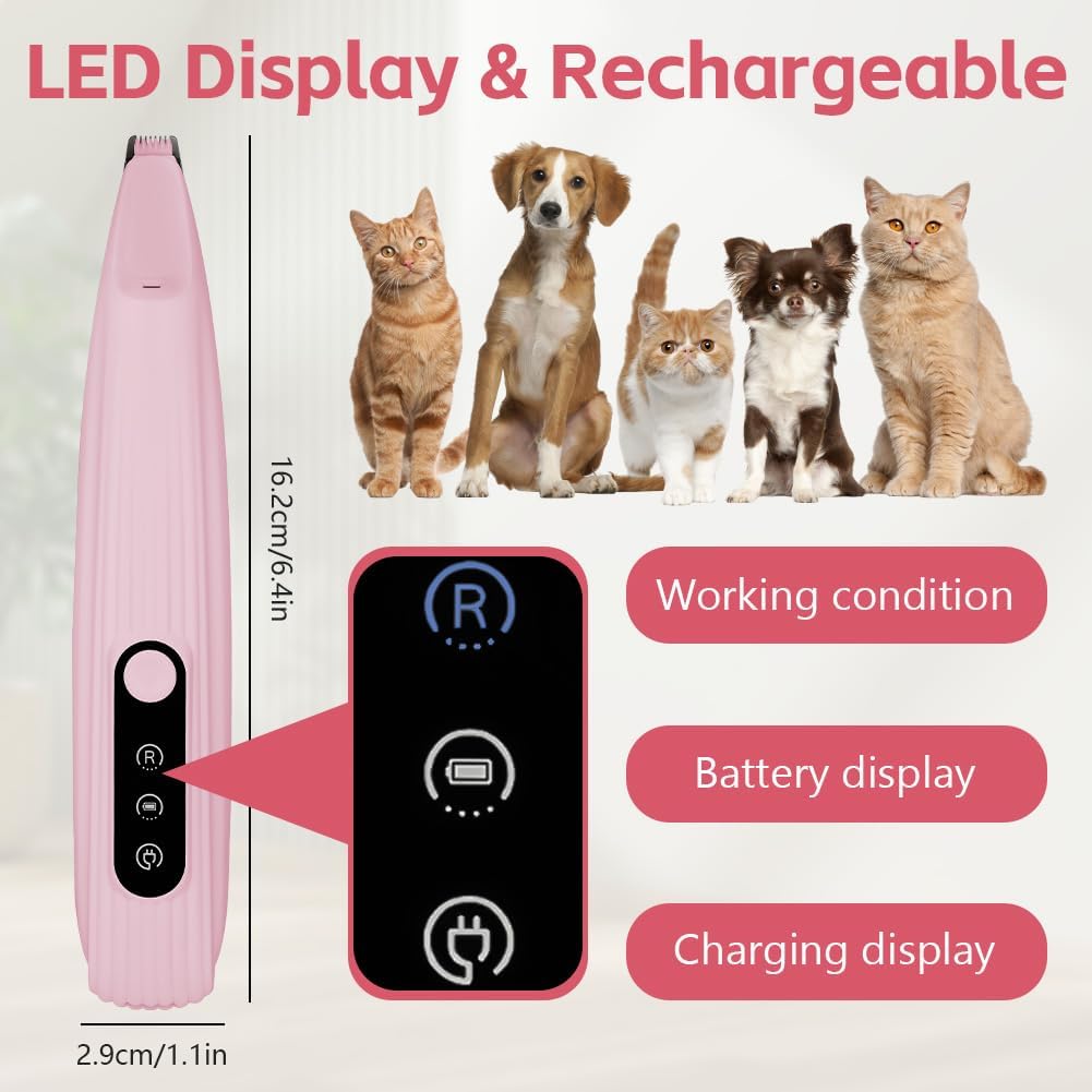 Detalle de OFFCUP Dog Paw Trimmer: Quiet, LED-lit Precision for Small Areas