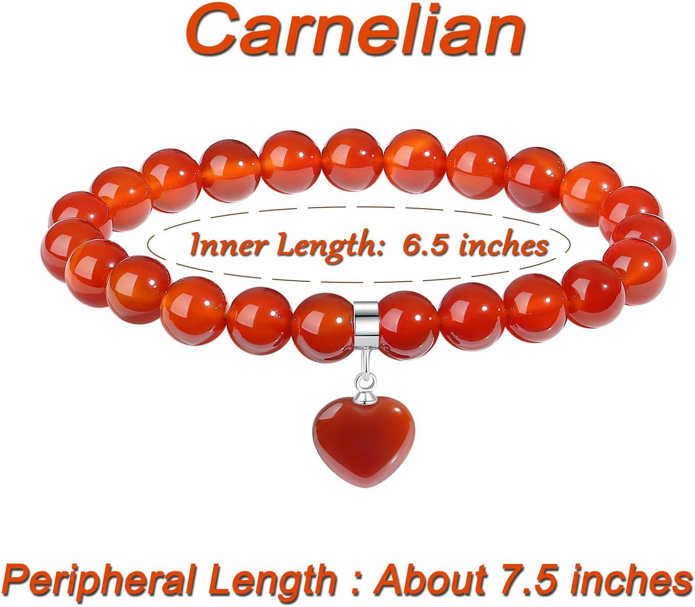 Thumbnail 5 de XIANNVXI Herz-Armband für Damen mit Korallina-Perlen, 8 mm – elastisches Perlenarmband als Schmuck- und Geschenkidee