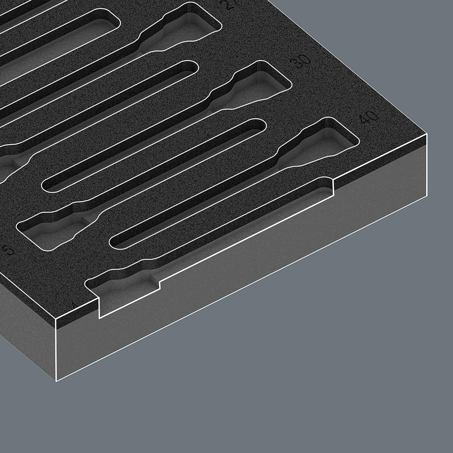 Detalle de Wera 05150113001 9723 – wkładka piankowa Zyklop B 3/8", zestaw 22-elementowy