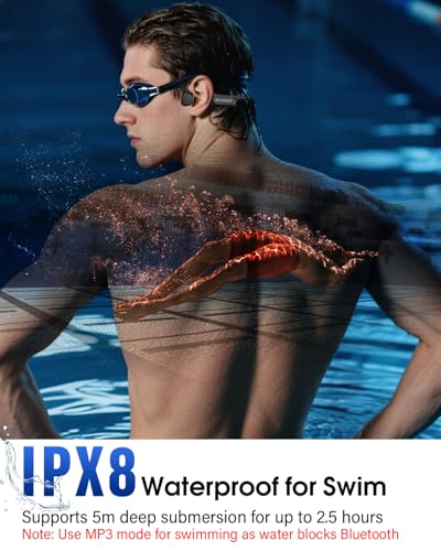 Detalle de ZOVIMAX Casque Conduction Osseuse Natation — Bluetooth 6.0 et MP3 8 Go, IPX8