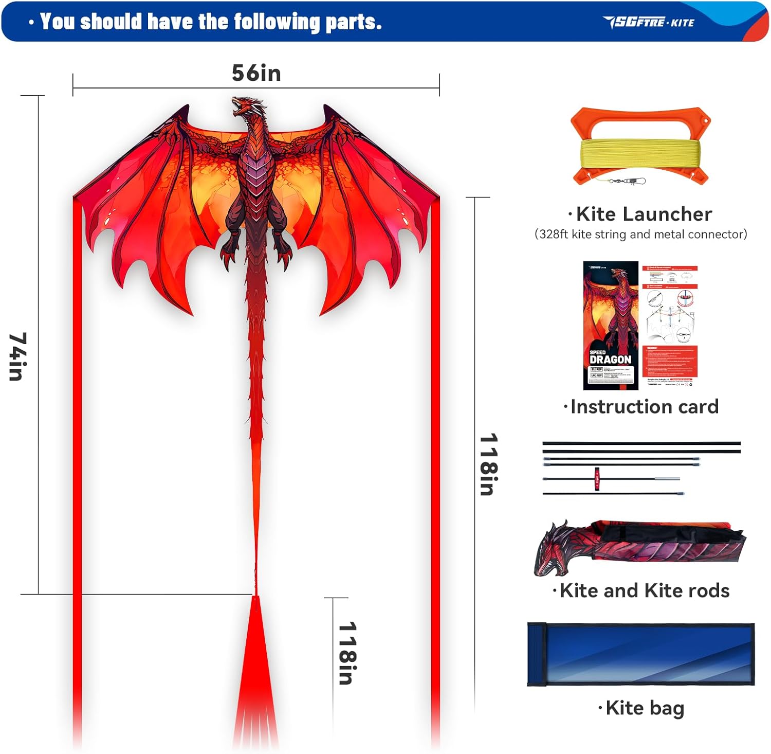 Thumbnail 3 de SGftre Complete Kite Package with Handle, Line & Accessories (Easy-to-Fly for Kids & Adults)