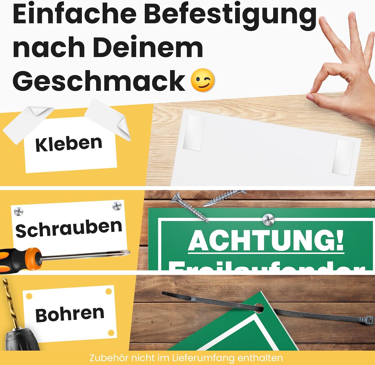 Thumbnail 5 de Freilaufender Mähroboter-Gartenschild von DankeDir! (30 × 20 cm) – wetterfestes Warnschild für Rasenmähroboter