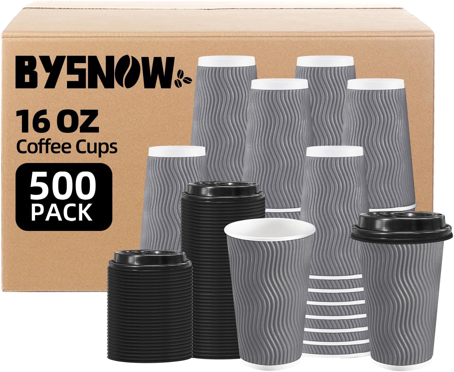 Thumbnail 6 de BYSNOW 16 oz Coffee Cups with Lids
