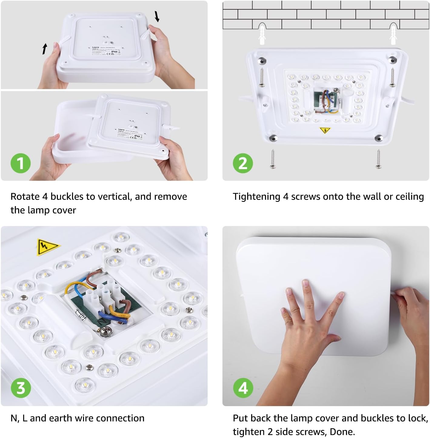 Thumbnail 6 de Lepro 24W 2400lm Square LED Ceiling Light