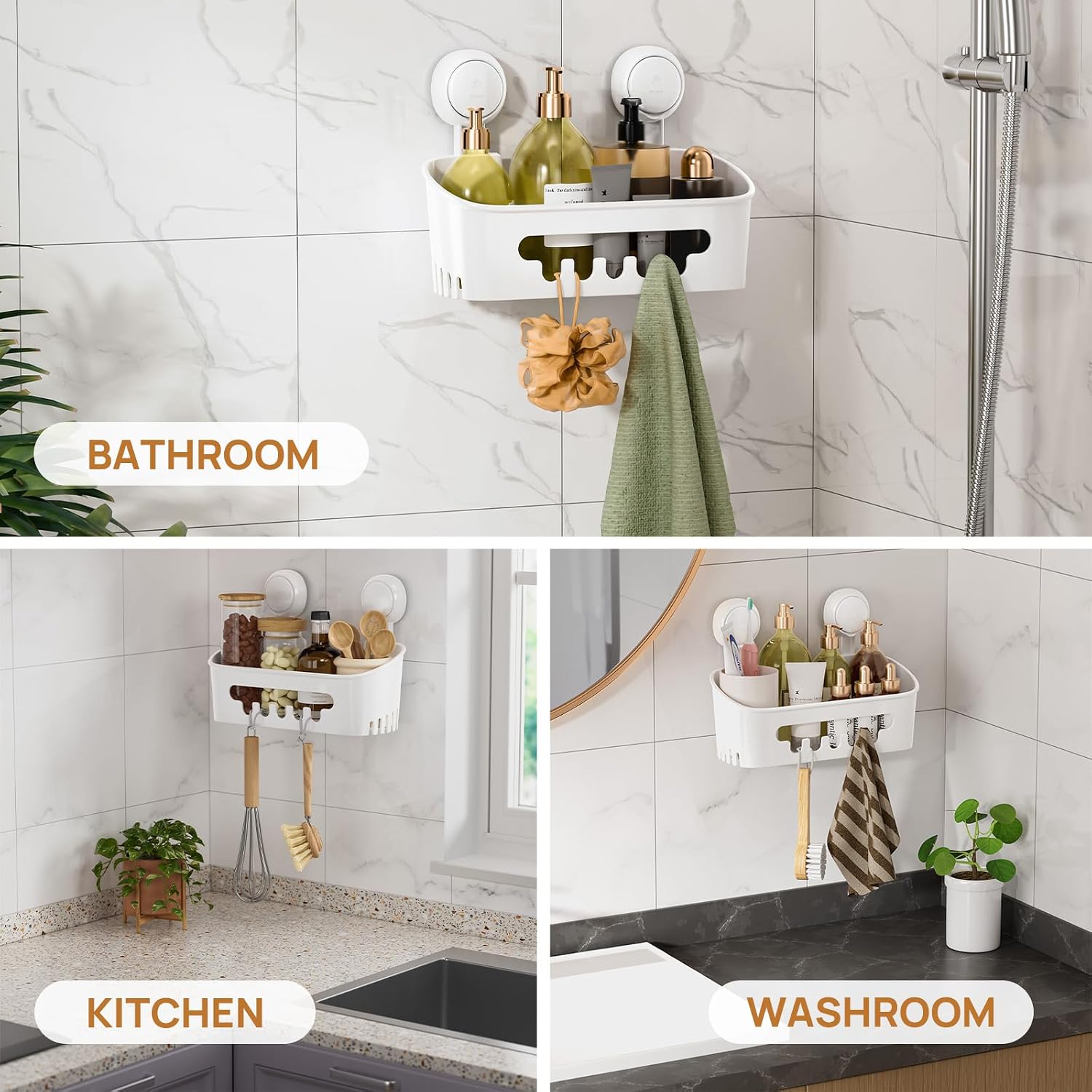 Thumbnail 6 de LEVERLOC Shower Caddy Suction Shelf 10kg