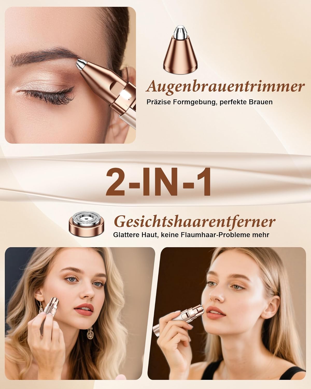Detalle 2 de Augenbrauen Trimme Damen 2in1 Rasierer