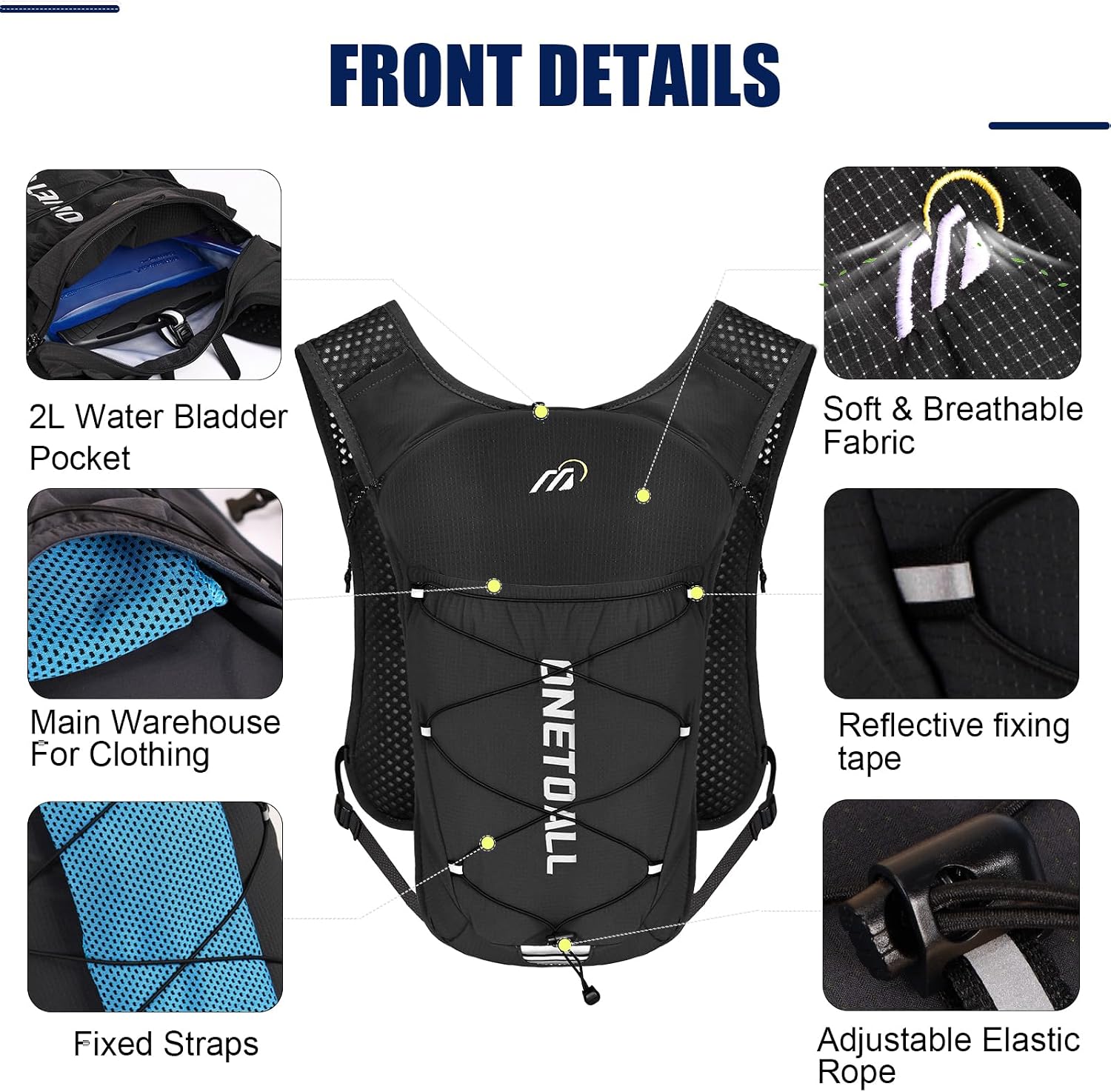 Thumbnail 4 de ONETOALL Running Vest 2L Hydration Pack