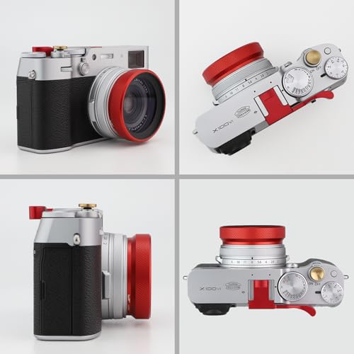 Thumbnail 7 de Haoge LUV-X54R: 2-in-1 Metal Lens Hood and UV Filter for Fujifilm X100V/X100VI (Red)