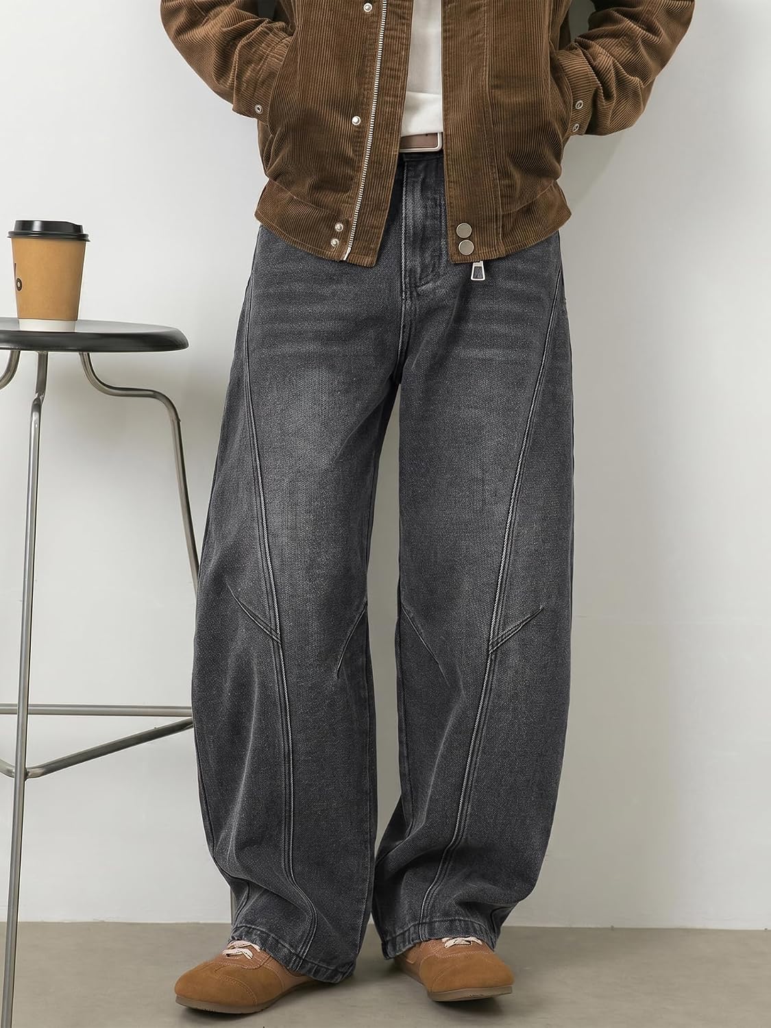 Thumbnail 1 de Icymay Mens Baggy Jeans, Wide-Leg Y2K Vintage Denim, Relaxed Fit