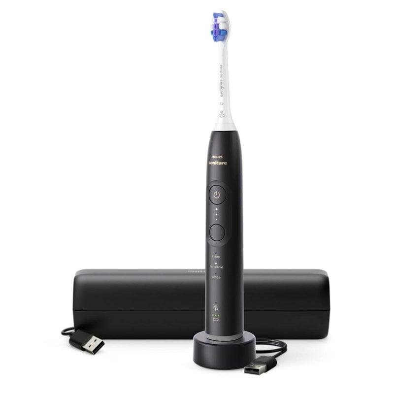 Detalle de Cepillo dental sónico Philips 6500 HX7411/02 recargable Bluetooth, presión negra