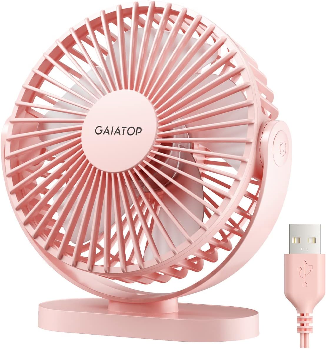 Detalle de gaiatop USB Desk Fan 5.5in Pink