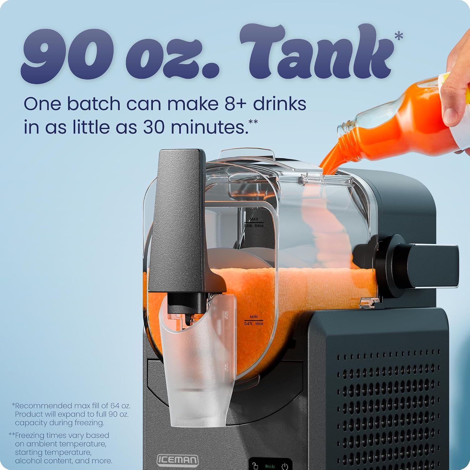 Detalle 2 de Iceman Slush-Ease MAX RJ62-20A-BLK-AM Slushie Machine, 5 Presets, 90 oz