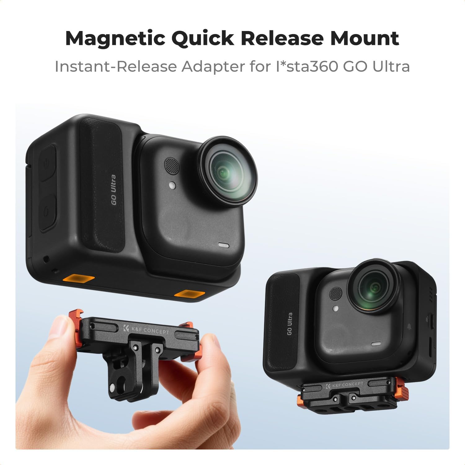 Thumbnail 1 de K&F CONCEPT Magnetic Quick Release for Insta360 Go Ultra – Foldable 1/4" Screw Mount Adapter
