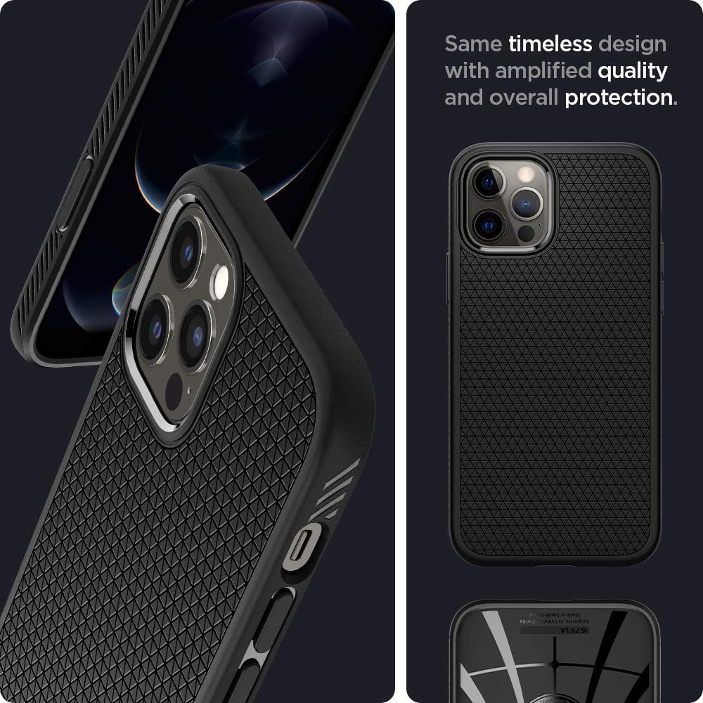Detalle 2 de Spigen Liquid Air pour iPhone 12 Pro Max – coque noire mat