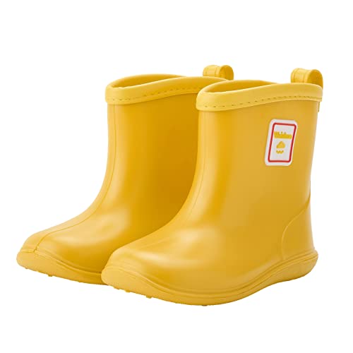 Thumbnail 7 de Weishuo Stivaletti Pioggia Bambino – Stivali di gomma antiscivolo impermeabili da 1 a 8 anni (Taglia 22 EU, Colore Giallo)