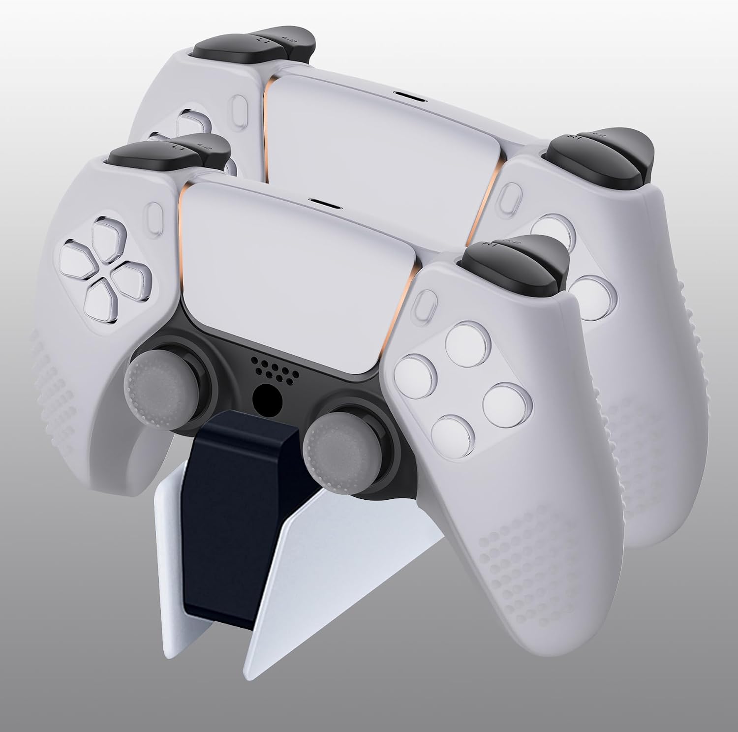 Detalle de playvital 3D Studded Edition Clear White Ergonomic Soft Silicone Case Grips for ps5, Rubber Protector Skins with 6 Thumbstick Caps for ps5 Controller – Compatible with Charging Station
playvital 3D Studded Edition Clear White Ergonomic So…