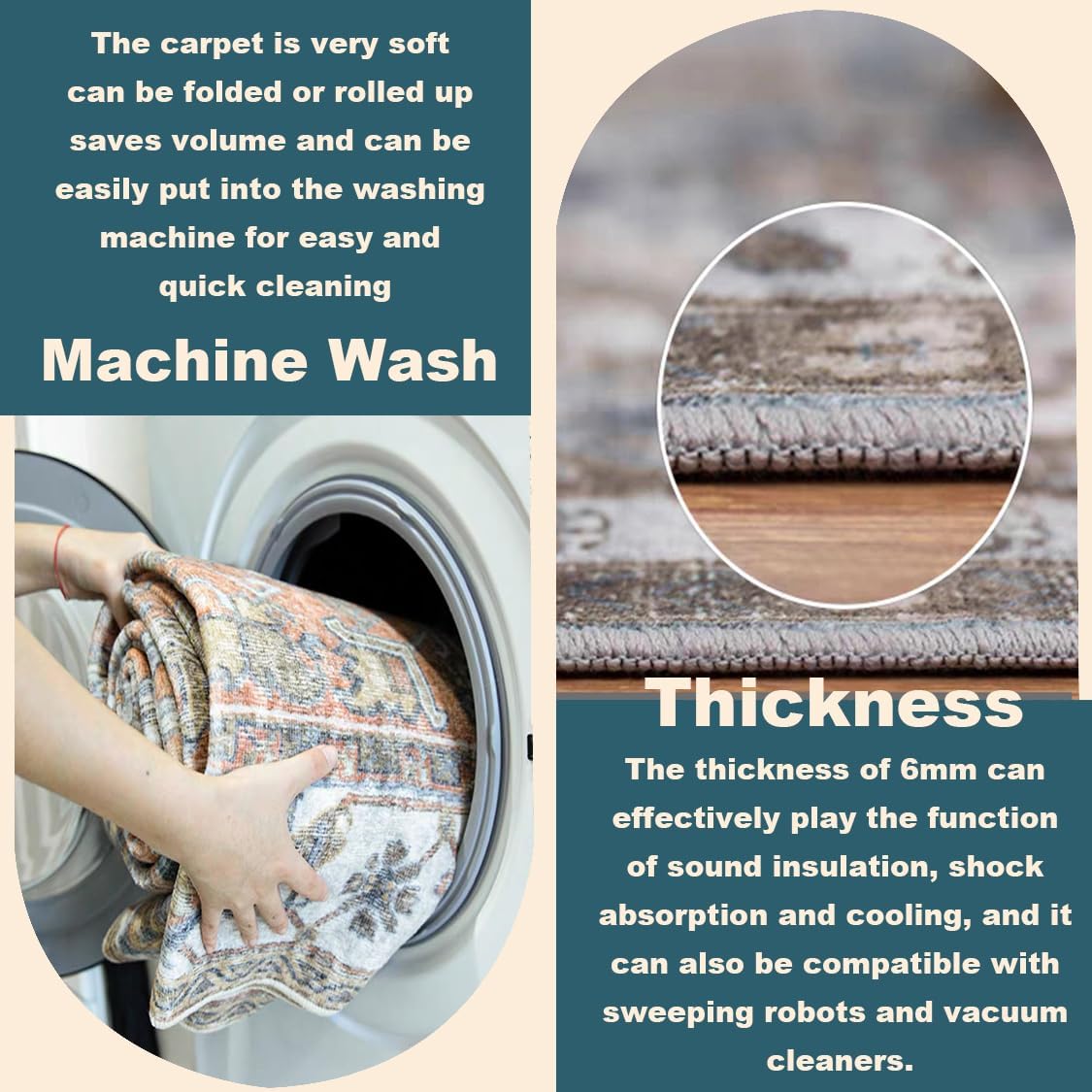 Thumbnail 4 de CHAMPLANT Washable Area Rug 9x12