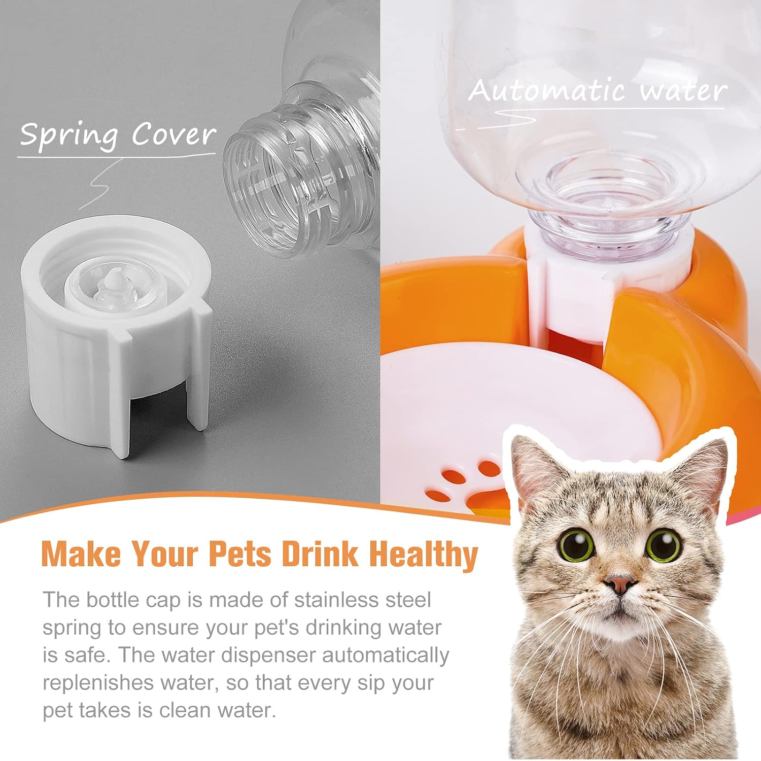Detalle de Pet Food and Water Bowl Set, 17 oz Water Bottle