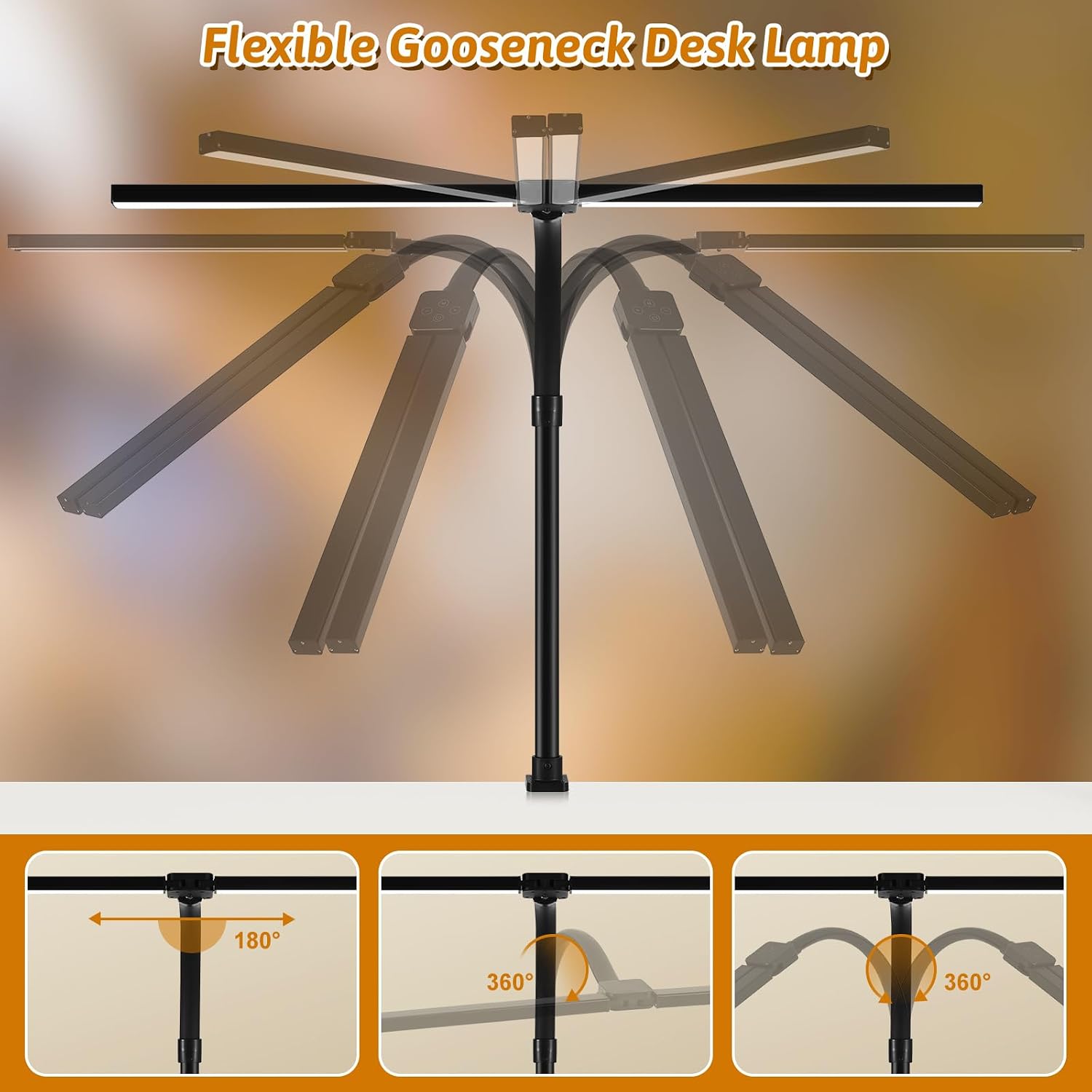 Detalle 2 de MACASA LED Desk Lamp, 24W Timer