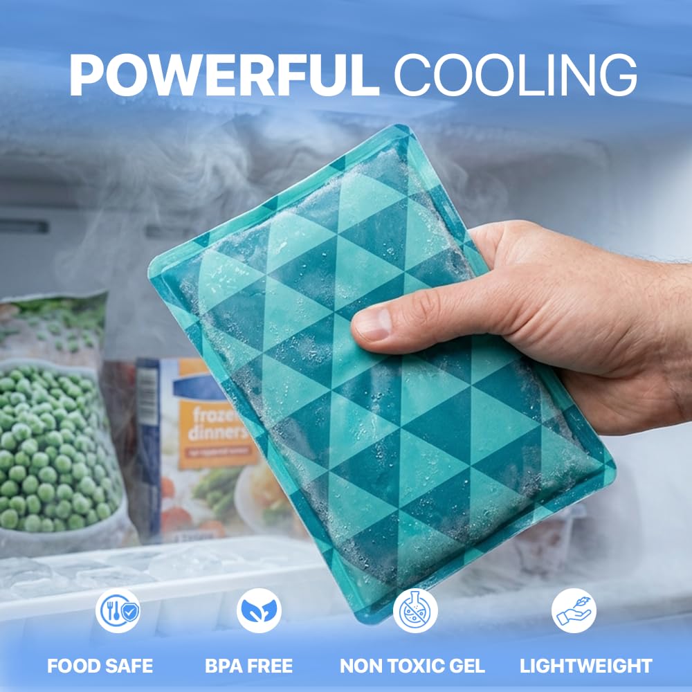 Detalle de Slim Reusable Ice Packs for Lunch Boxes, 4-Pack, 4.5 x 6 Inches, BPA-Free