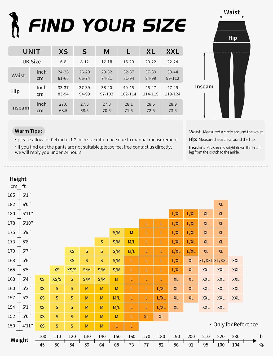 Detalle de CAMBIVO Sport Leggings Damen lang mit High Waist und Handytasche