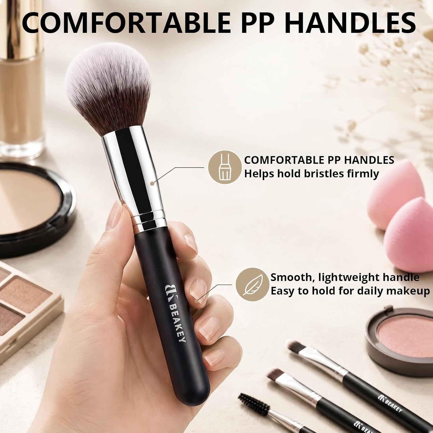 Thumbnail 4 de BEAKEY Makeup Brushes Set with 2 Sponges 🎀