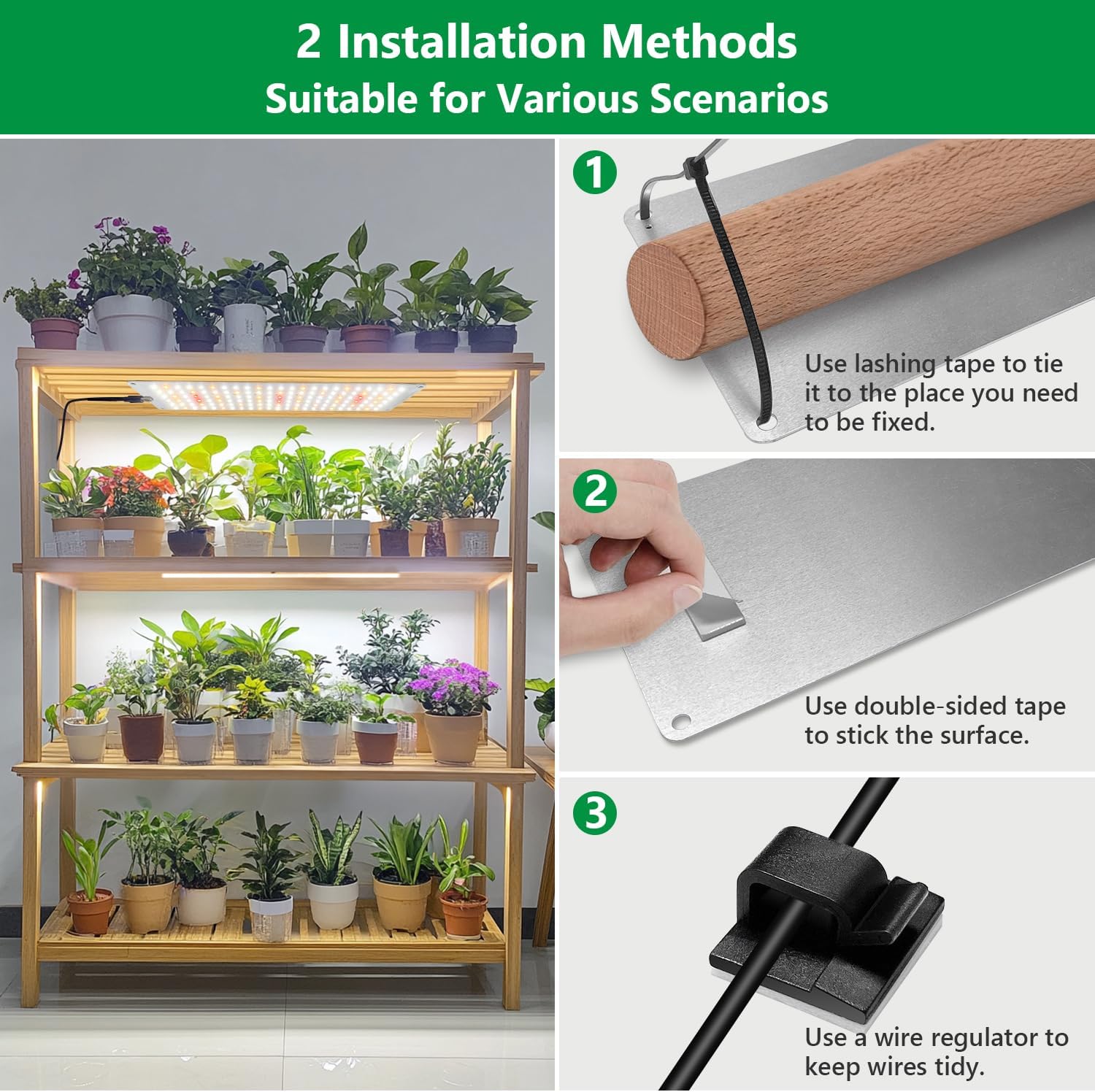 Thumbnail 4 de Aumtrly BL-G30A Grow Light, 414 LED Full Spectrum, 3 Panels with Timer