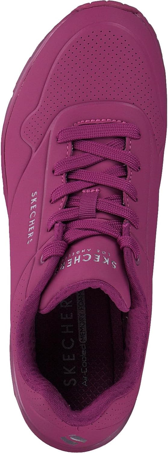 Detalle de Skechers Damen UNO Stand ON AIR – Magenta Durabuck/Mesh, Größe 37 EU