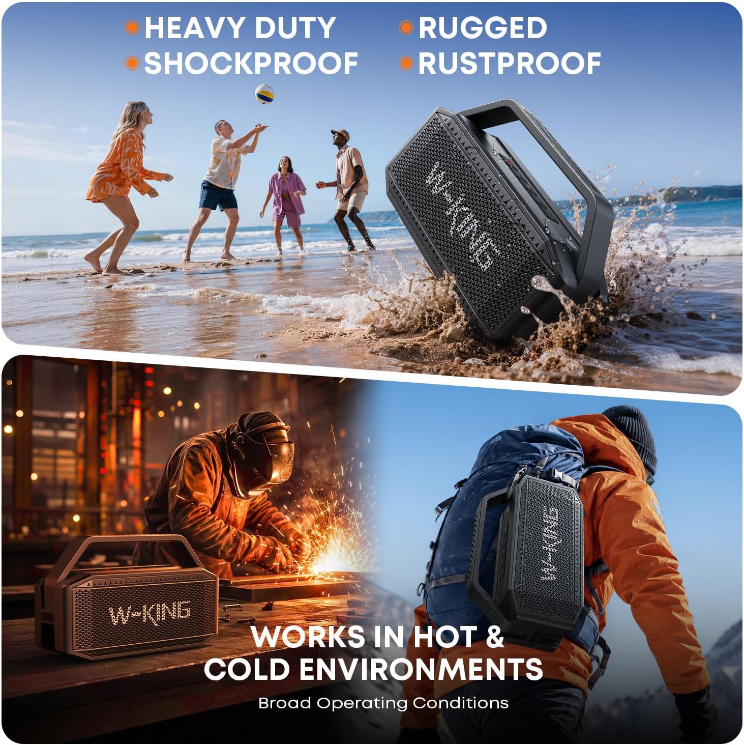 Thumbnail 6 de W-KING D9-1 Portable Bluetooth Speaker, IPX7 Waterproof, 100W Peak