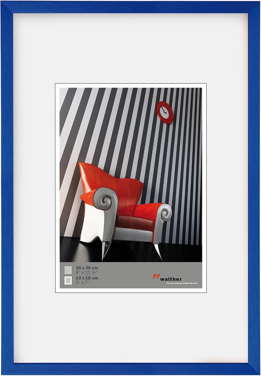 Detalle de Walther Design Cadre Photo Or 30x30 cm – Aluminium avec Passe-Partout AJ330G