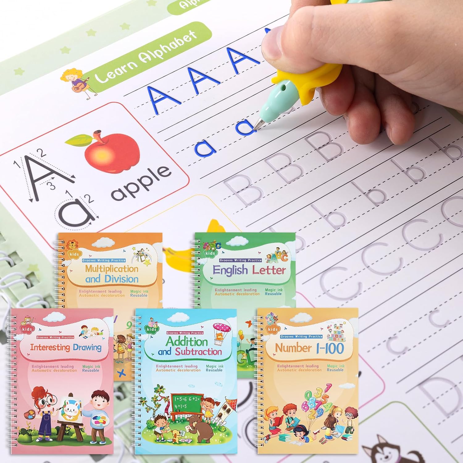 Detalle de Magical Handwriting Workbooks 4 pack copybook 10.2×7.2 in