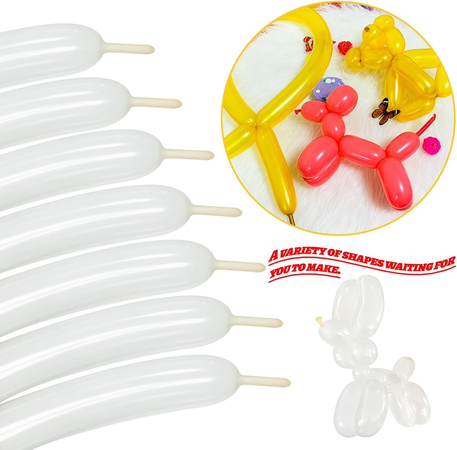 Thumbnail 3 de LXZFCRG 260 Clear Skinny Balloons 🎈