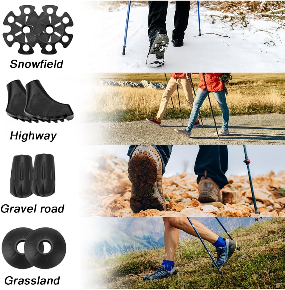 Thumbnail 1 de HOVIN Damen-Walkingstöcke faltbar (105–125 cm) – Trekkingstöcke mit Gummipuffern